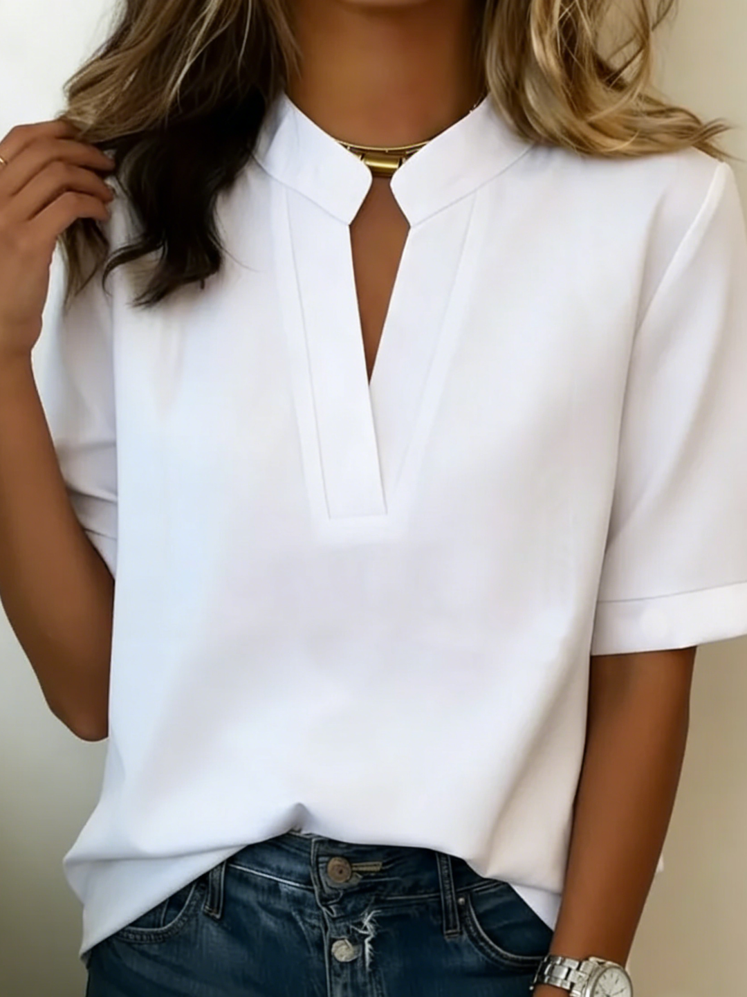 Eva – Refined Collar Blouse